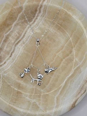 Playful Feline Chandelier Necklace