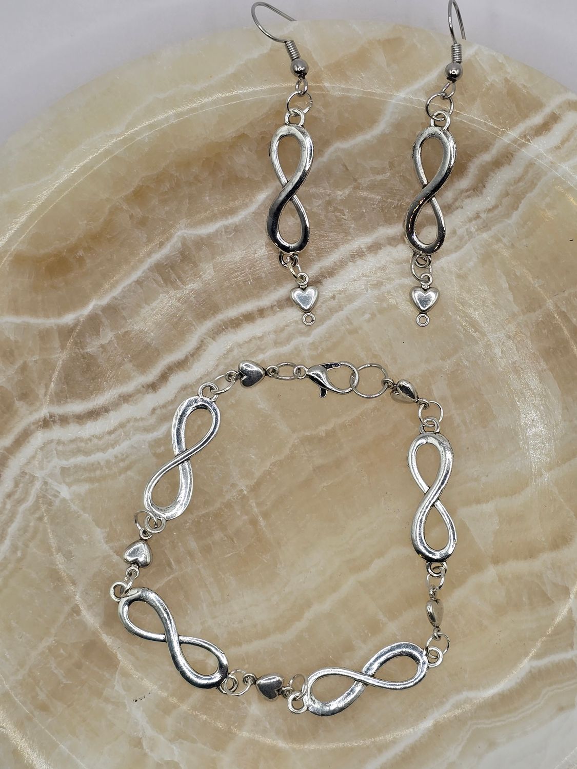 "Eternal Love" Infinity &amp; Heart Silver-Tone Jewelry Set
