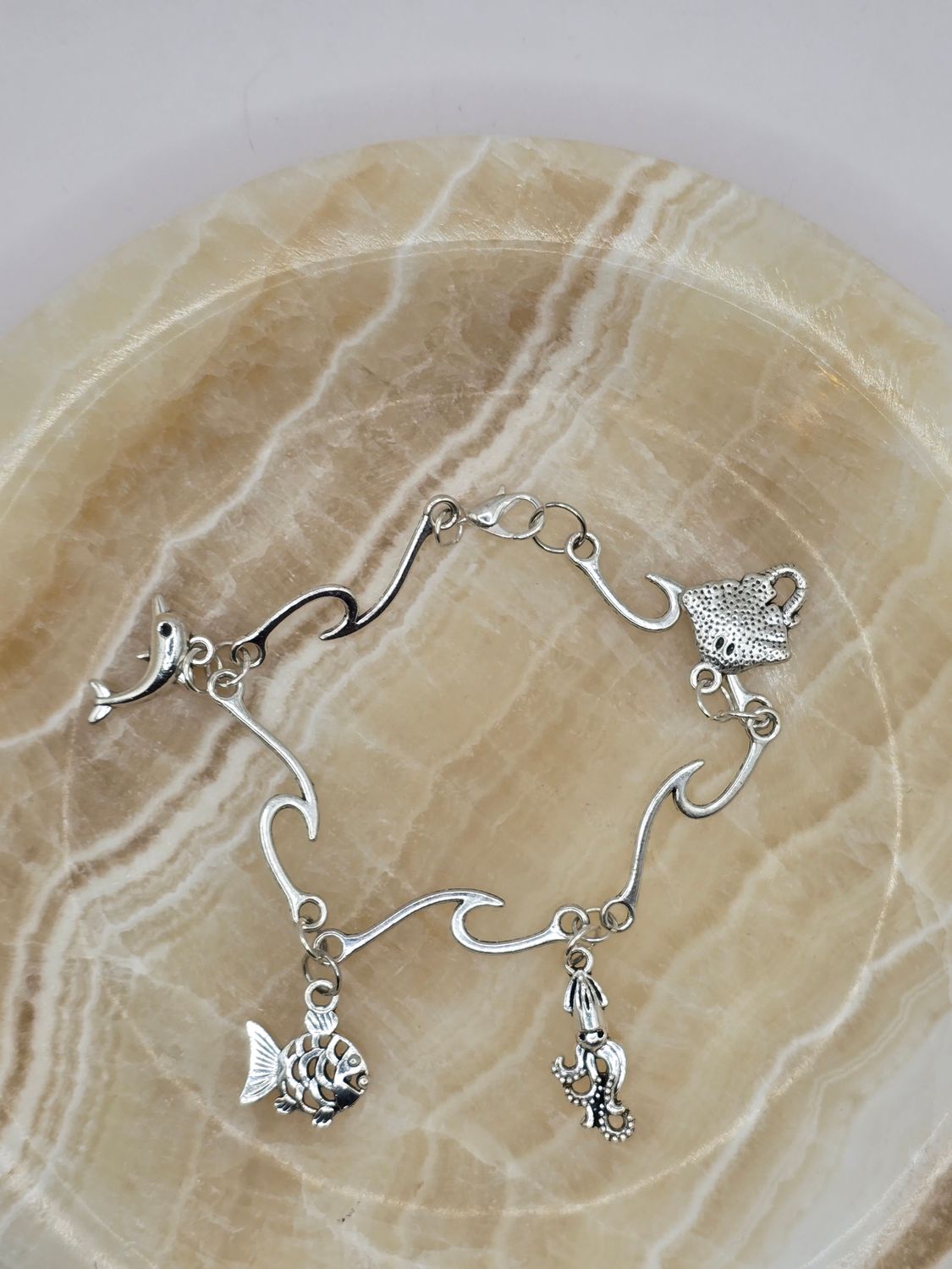 Ocean Waves Nautical Charm Bracelet