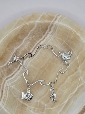 Ocean Waves Nautical Charm Bracelet