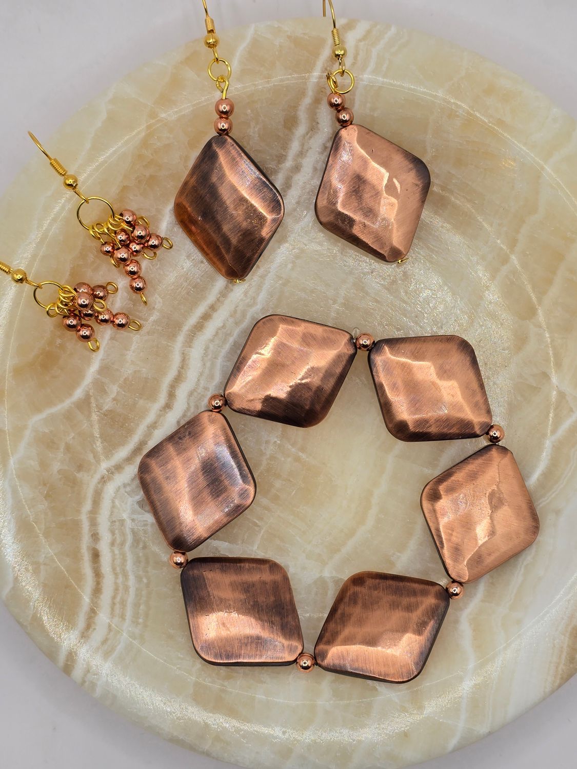 Copper Radiance Textured 3-Piece Jewelry Set
