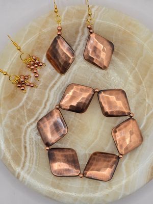 Copper Radiance Textured 3-Piece Jewelry Set