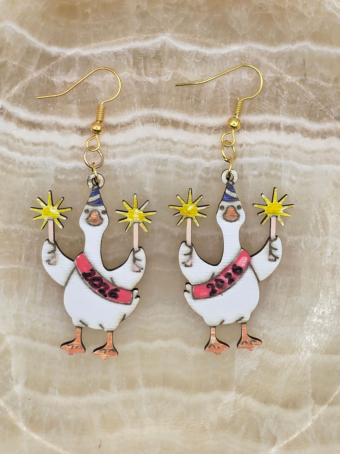 Sparkle Squad Goose Earrings