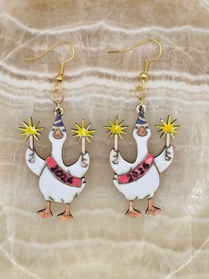 Sparkle Squad Goose Earrings