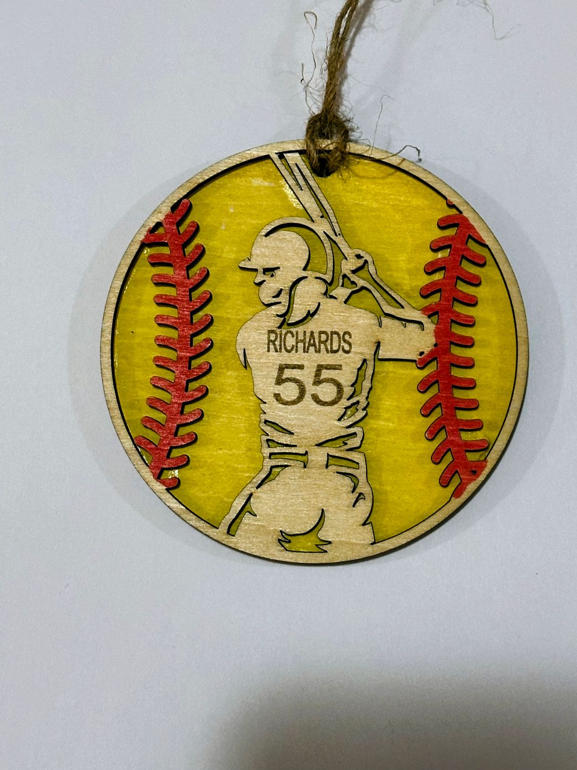 Swing Into Memories – Personalized Softball Ornament