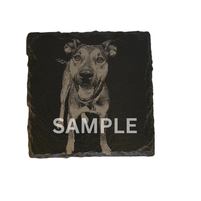 Custom Laser‑Engraved Slate Coaster Set – 4 Personalized Designs or Text