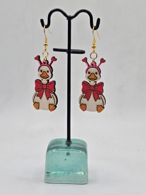Head Over Honks – Valentine Goose Earrings