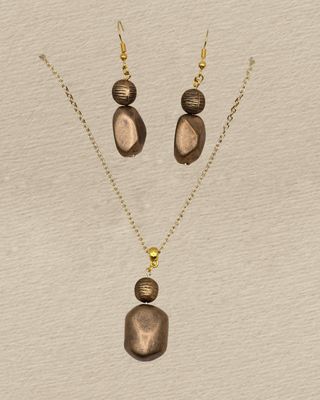 Bronze Drift – Textured Bead Jewelry Set