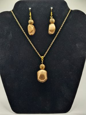 Bronze Drift – Textured Bead Jewelry Set