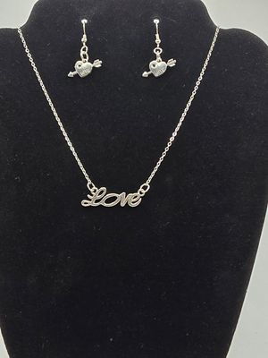 Scripted Affection – Silver Necklace &amp; Earring Set