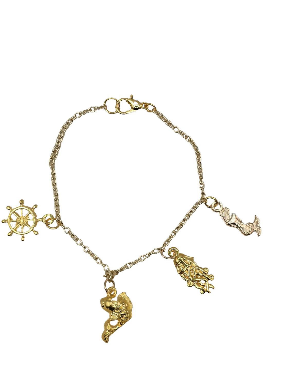 Seafarer’s Keepsake – Gold Ocean Charm Bracelet