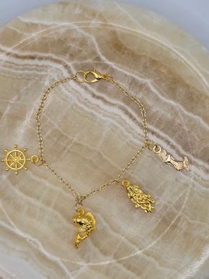 Seafarer’s Keepsake – Gold Ocean Charm Bracelet