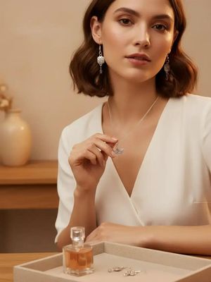 Winged Mosaic – Silver Dragonfly Necklace &amp; Earring Set