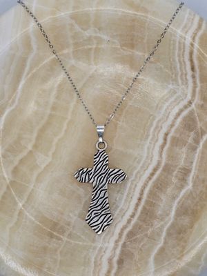 Wild Grace – Zebra Cross Pendant Necklace