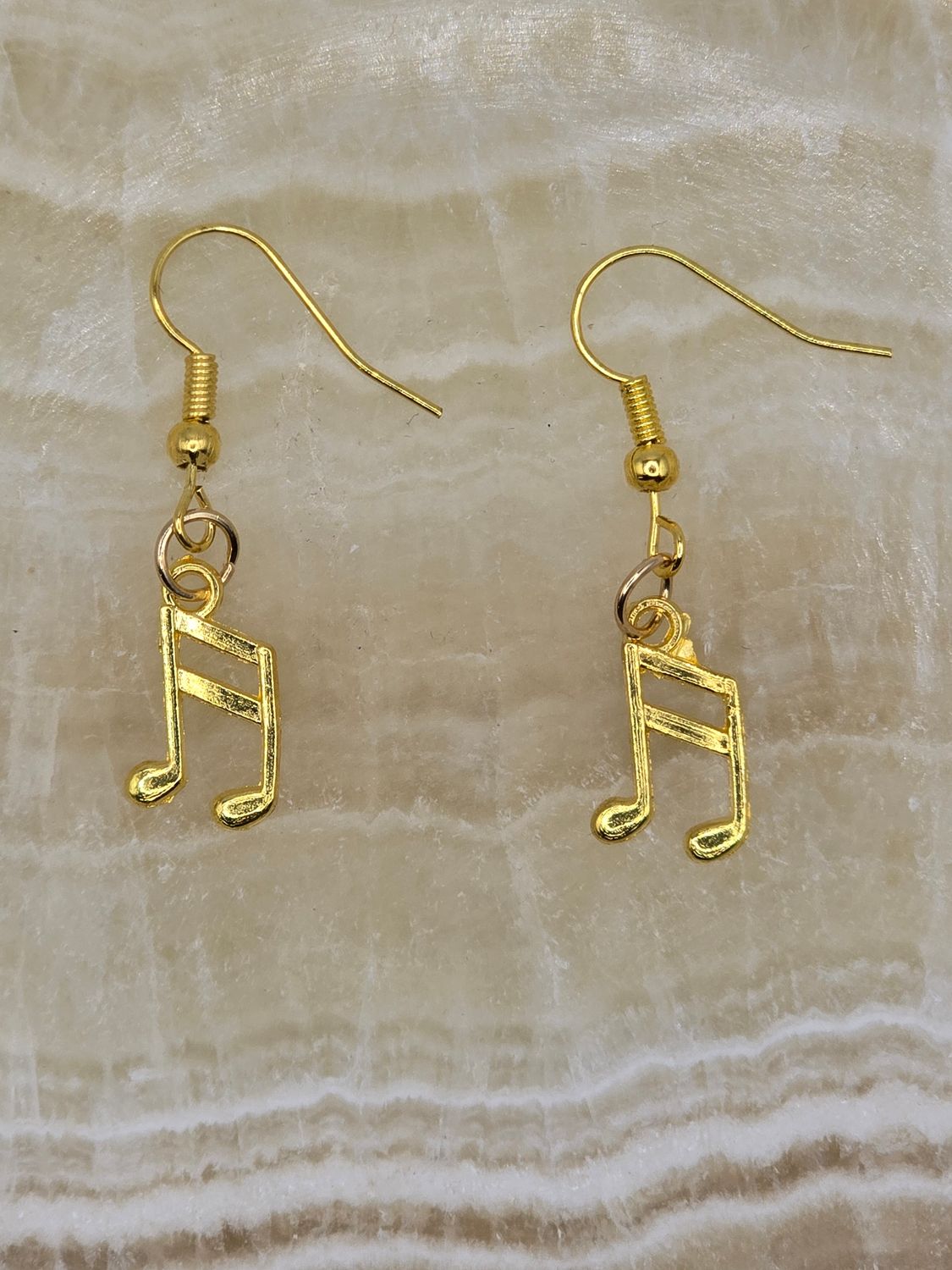 Golden Quaver – Eighth Note Dangle Earrings