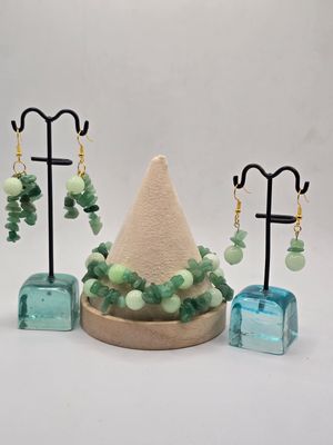 Green Glow Trio – Bracelet &amp; 2 Earring Set (3 for the Price of 2!)