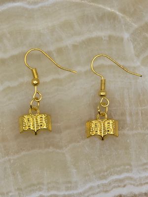 Chapter One – Gold Book Charm Earrings