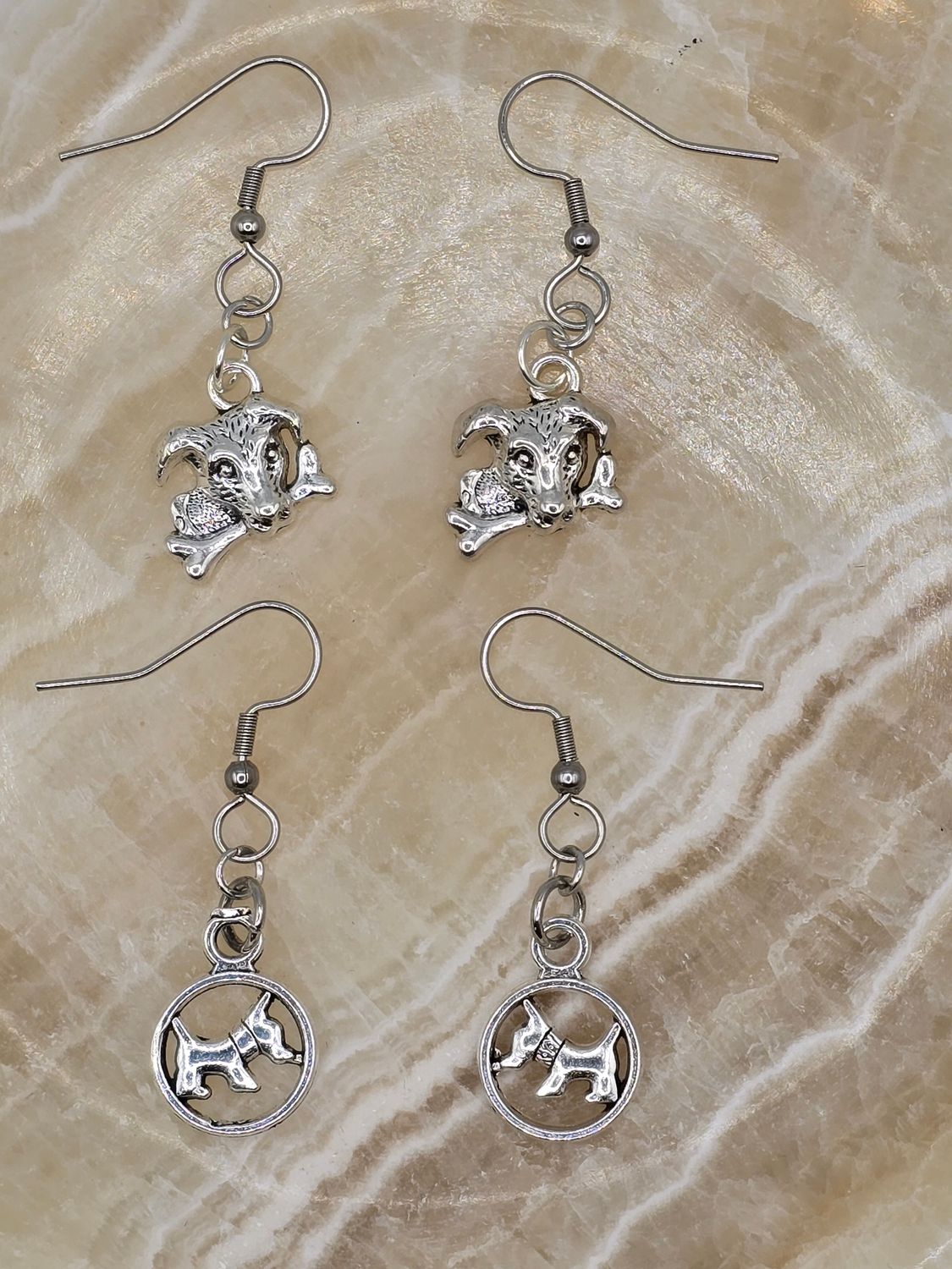 Best Friends Duo – Silver Dog Lover Earring Set (2‑for‑1)