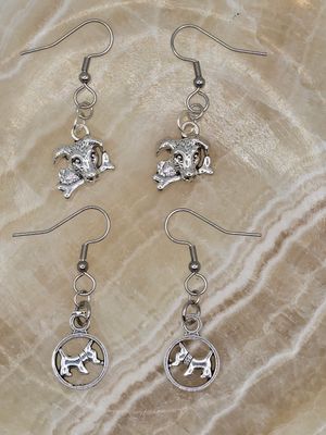 Best Friends Duo – Silver Dog Lover Earring Set (2‑for‑1)