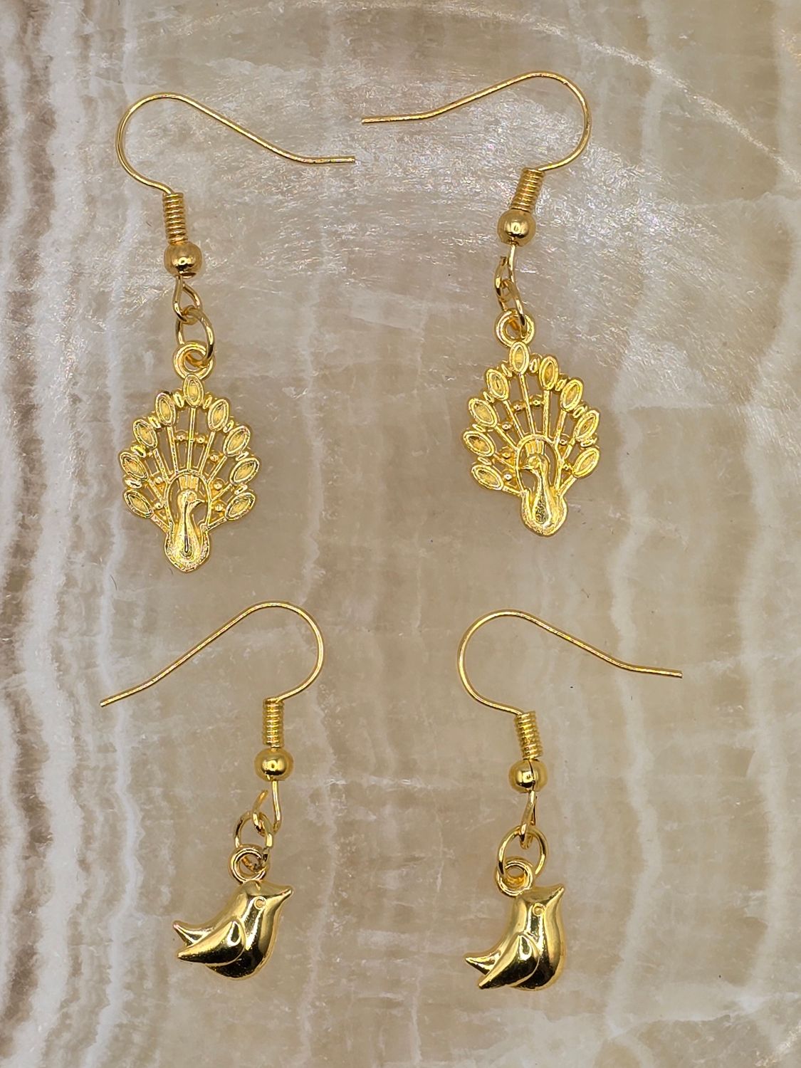 Feathered Pair – Gold Earring Duo (2-for-1)