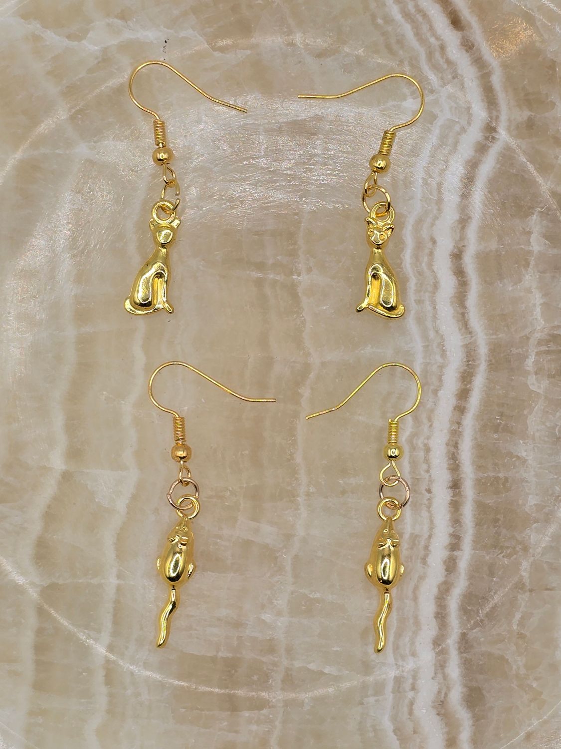 Whiskers &amp; Wiggles – Cat &amp; Mouse Earring Duo (2 for 1)