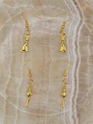 Whiskers &amp; Wiggles – Cat &amp; Mouse Earring Duo (2 for 1)