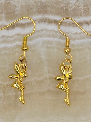 "Glimmerwing" Fairies – Gold Dangle Earrings