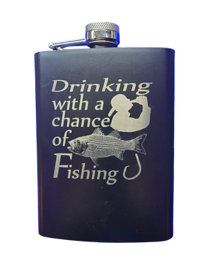 “Drinking Forecast” Fishing Flask – Ready to Ship or Fully Personalized