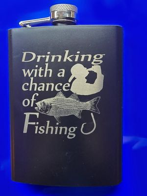 “Drinking Forecast” Fishing Flask – Ready to Ship or Fully Personalized