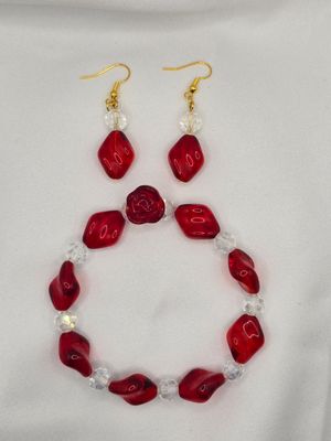 Rosy Glow Delight — Earring & Bracelet Set Rosy Glow Delight — Earring & Bracelet Set