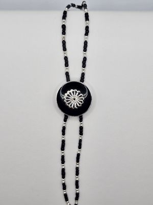 Midnight Bloom Beaded Bracelet
