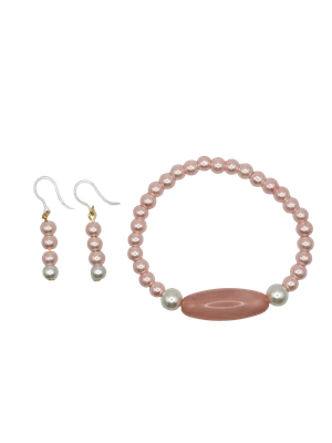 Claire’s Collection: Pink Blossom Bracelet &amp; Earring Set