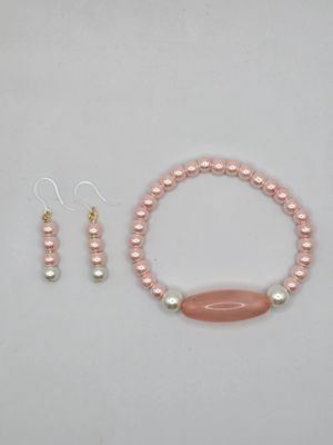 Claire’s Collection: Pink Blossom Bracelet &amp; Earring Set
