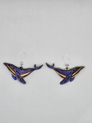 Claire’s Collection: Hand‑Painted Whale Art Earrings