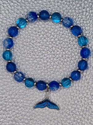 Blue Tide Whale‑Tail Bracelet