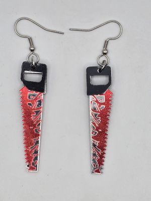 Silver Sawblade Screams Dangles