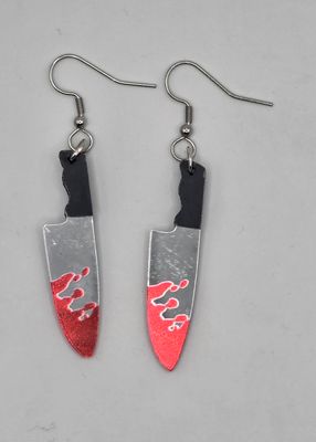 Silver Slasher Slice Dangles