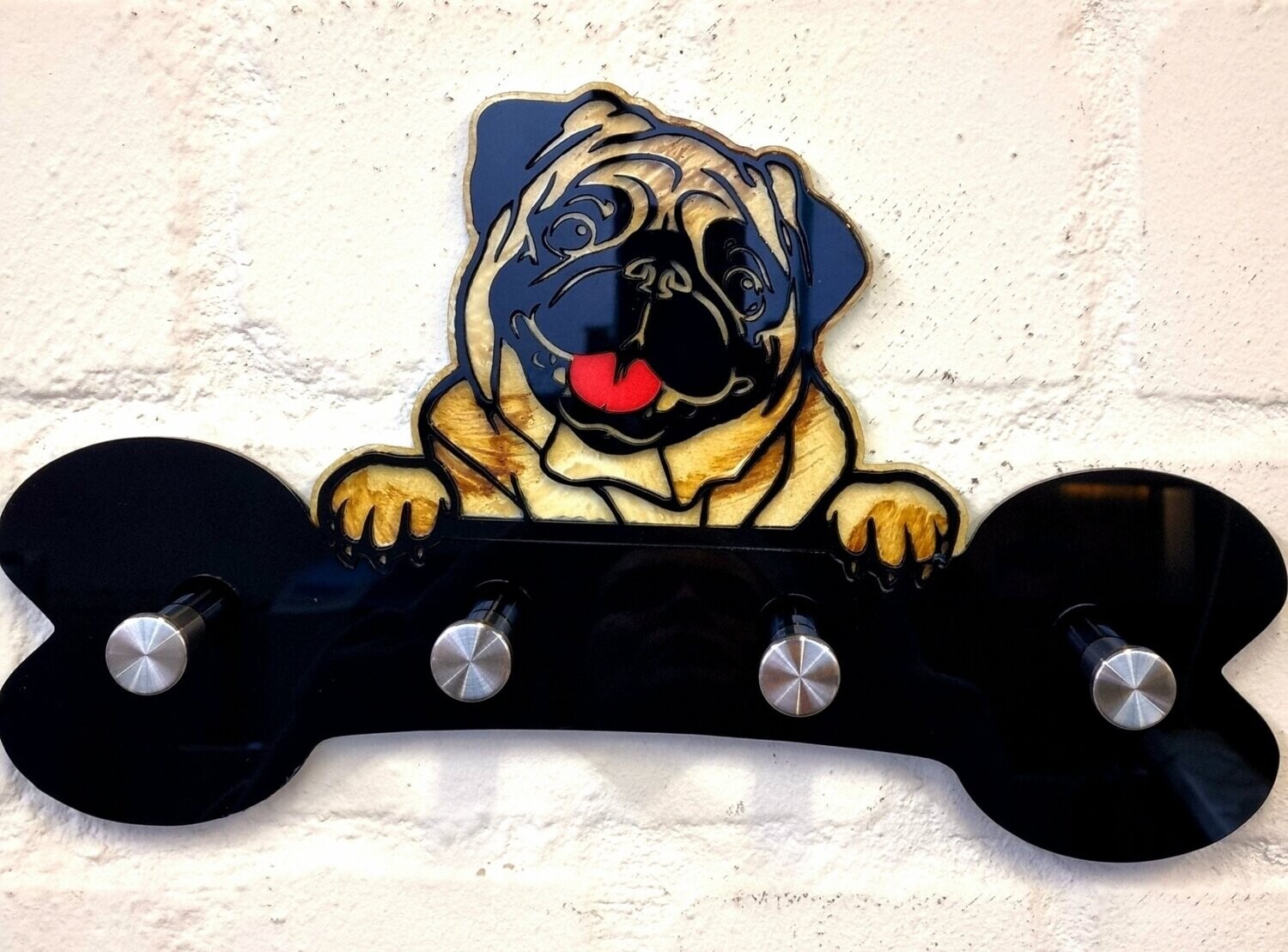 Leinenhalter/Hundegarderobe Mops