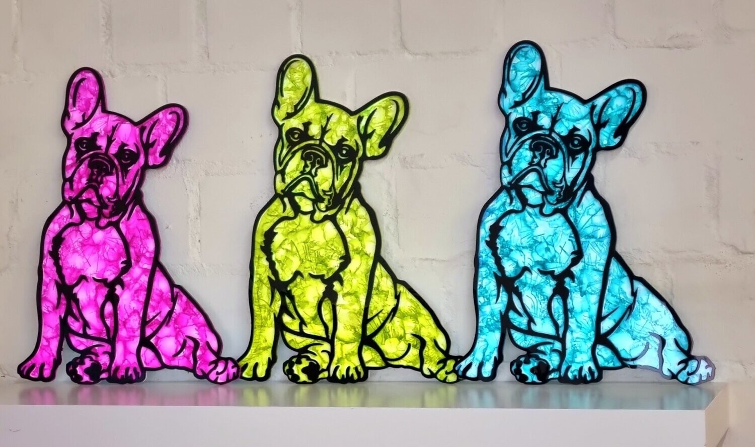 Aufsteller Wanddeko Hyper Colors Französische Bulldogge Frühling Bully