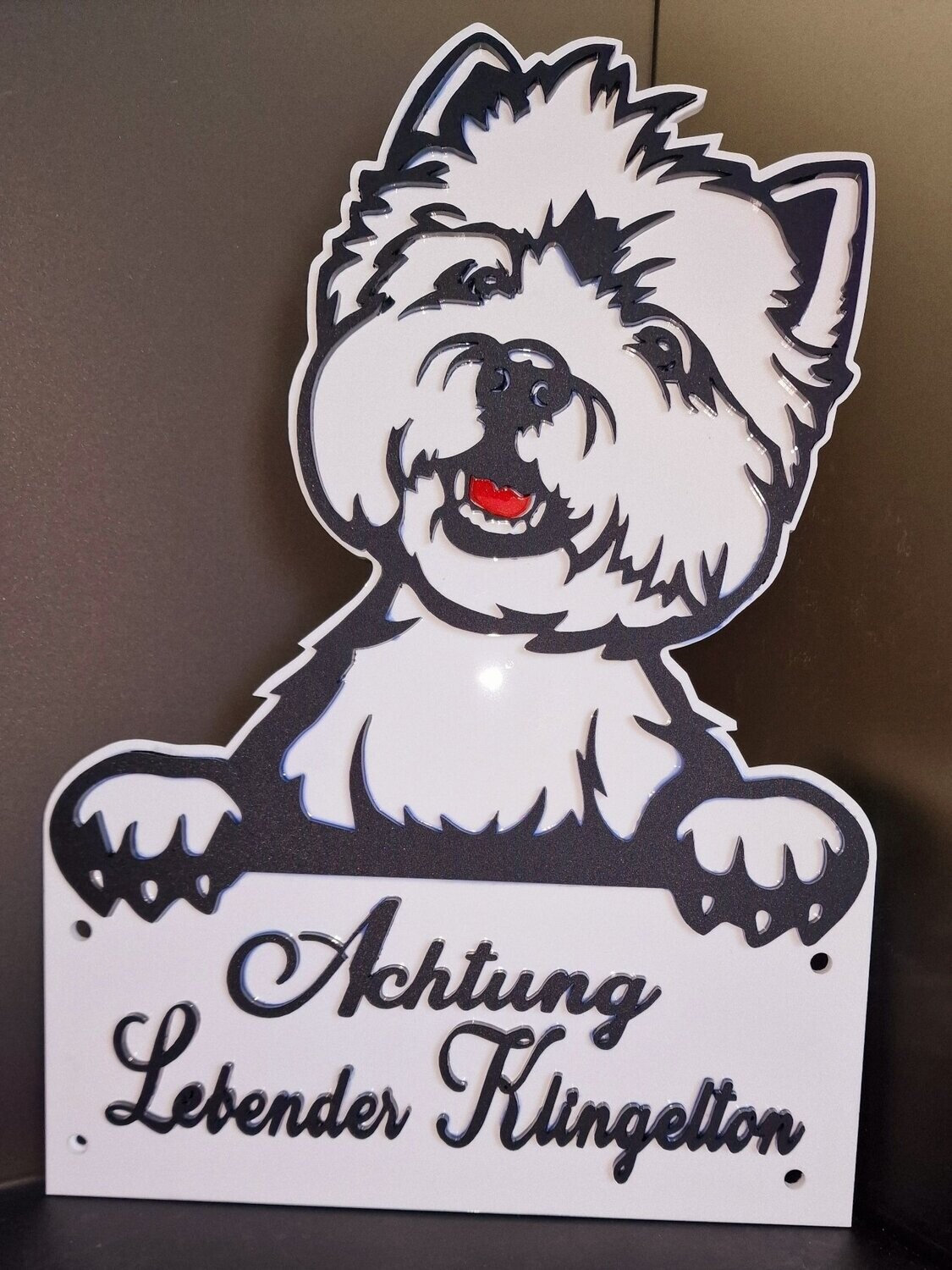 Türschild Warnschild Hundeschild Westi Westhigland Terrier Dekoration