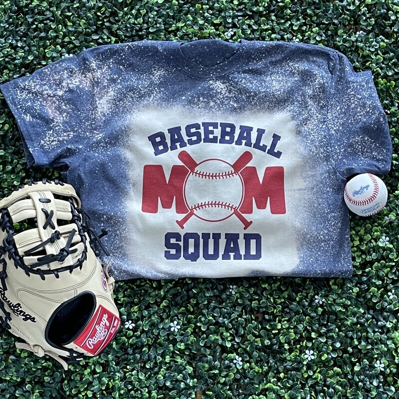 Baseball Mom Squad Bleach-Out Shirt
