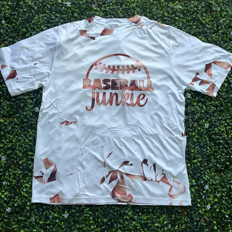 Baseball Junkie Scrunch Baseball T-Shirt