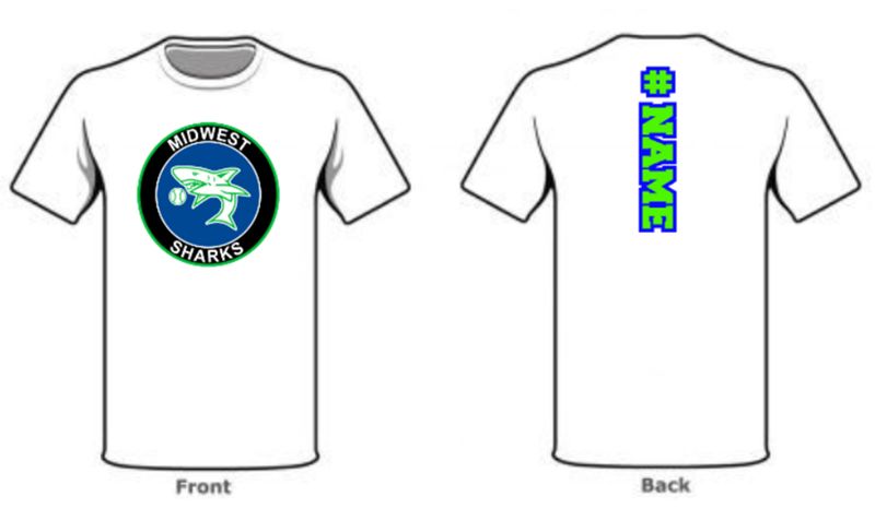 ADULT - Sharks Logo Performance with Personalization T-Shirt