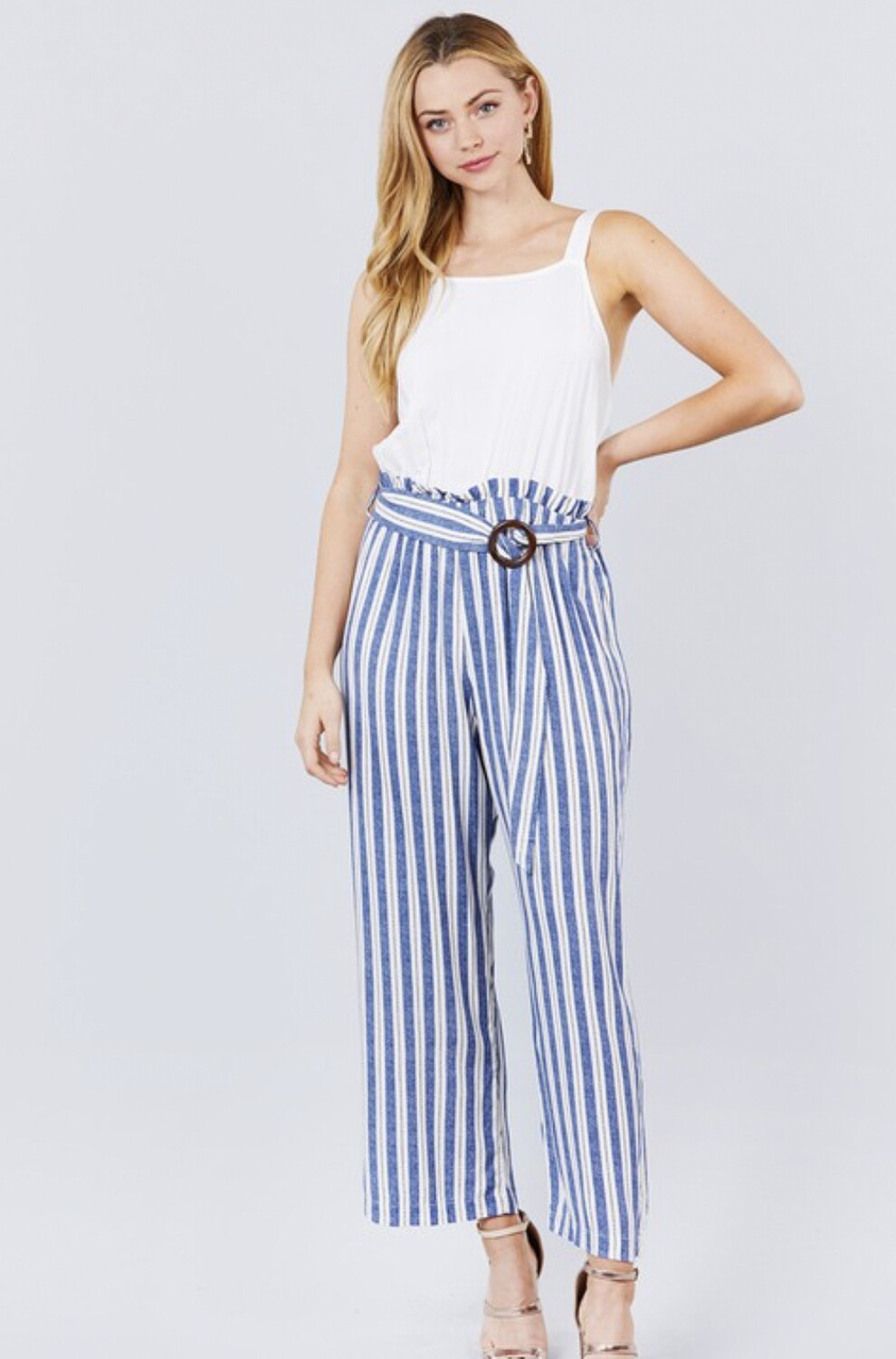 Blue Stripe Jumpsuit