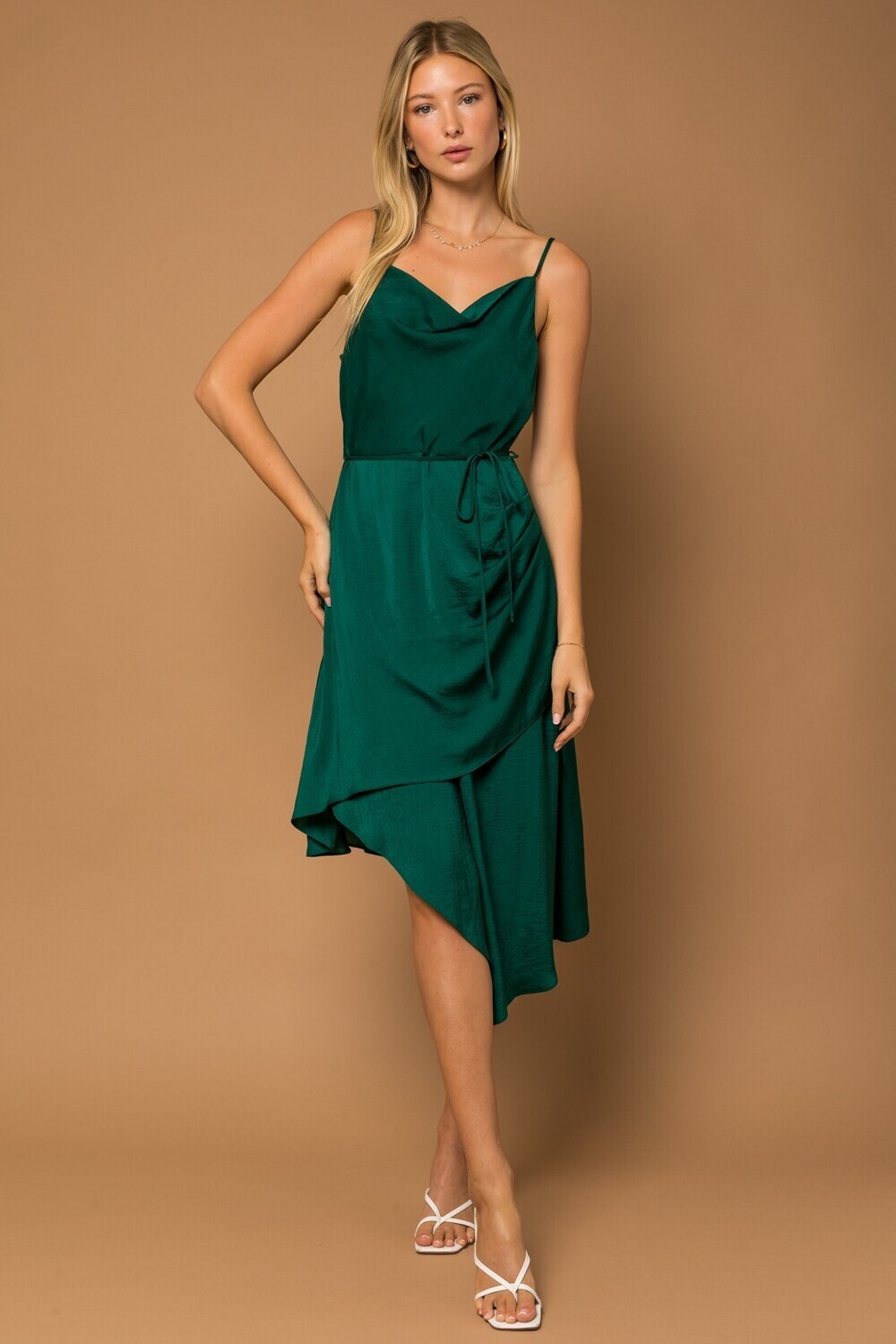 Forest Green Satin Dress