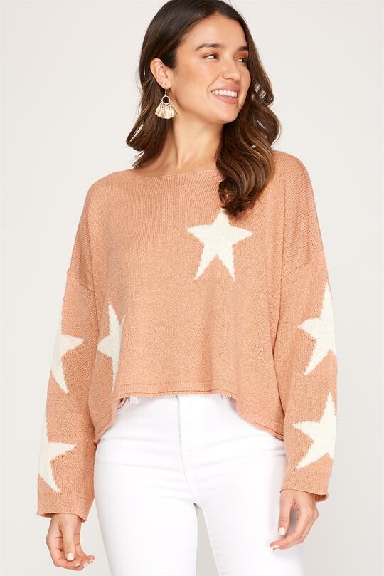 Peach Star Sweater