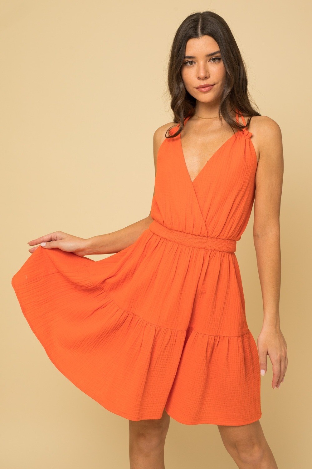 Sweet Orange Mini Dress