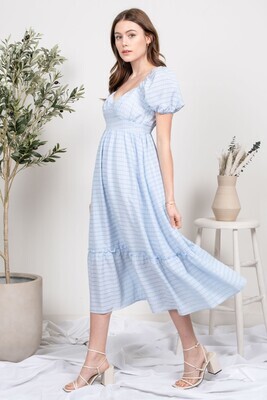 Blue Sleeve Detail Dress