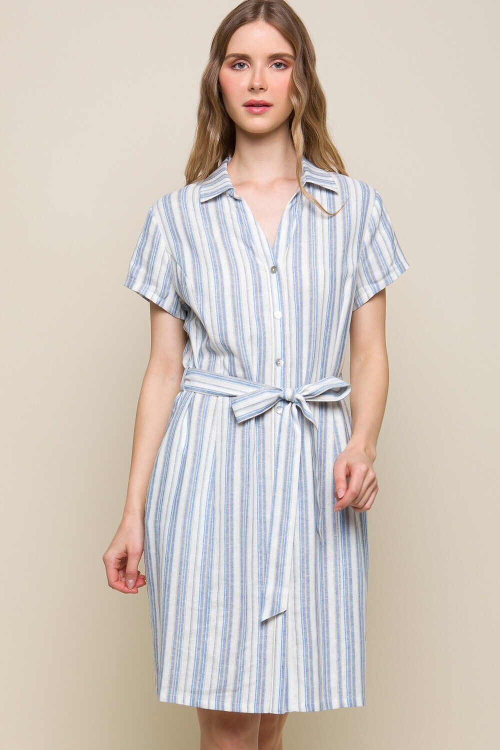 Blue Stripe Linen Dress