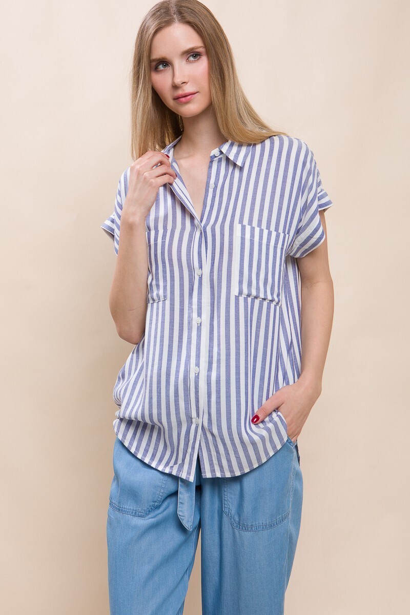 Blue Stripe Button Down